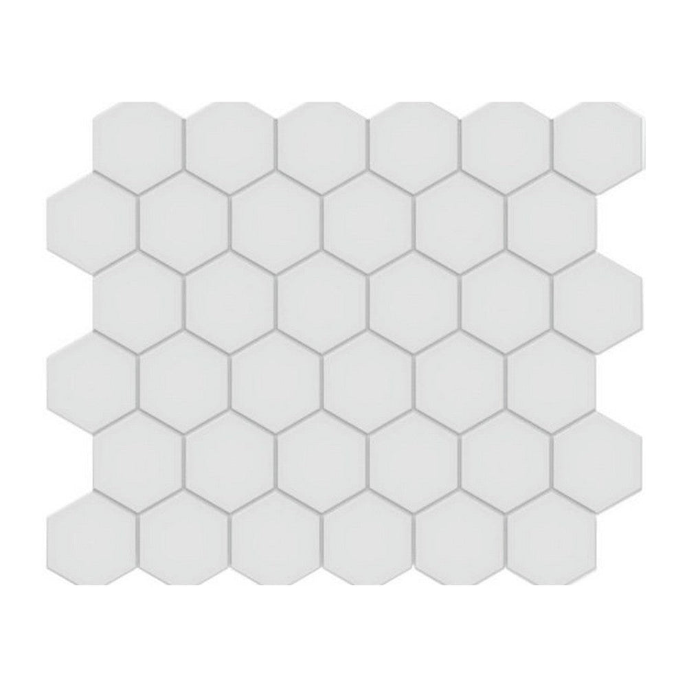 Qualis Ceramica 10.8" x 12.48" Traditions Matte Porcelain Unglazed Hex 2" Mosaic
