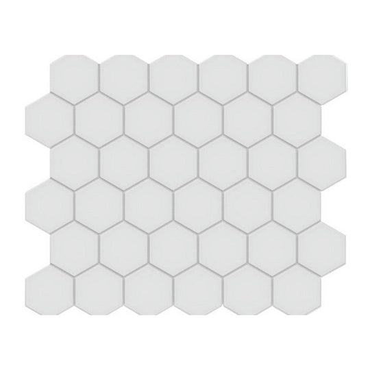 Qualis Ceramica 10.8" x 12.48" Traditions Matte Porcelain Unglazed Hex 2" Mosaic