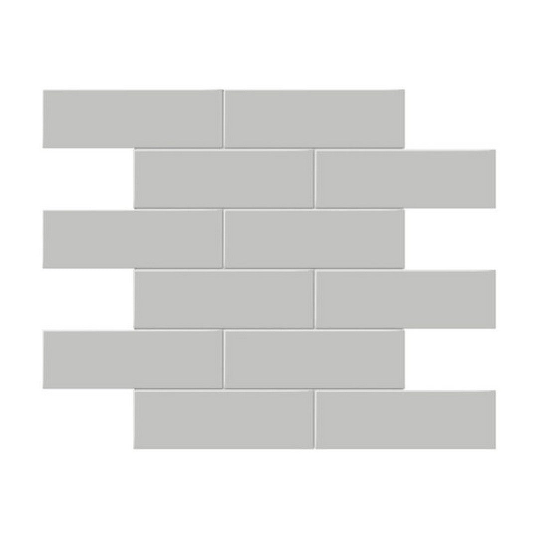 Qualis Ceramica 11.65" x 11.73" Traditions Glossy Porcelain Brick 2×6" Mosaic