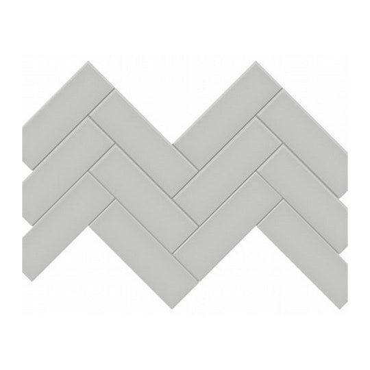 Qualis Ceramica 8.23" x 15.83" Traditions Glossy Porcelain Herringbone 2×6" Mosaic