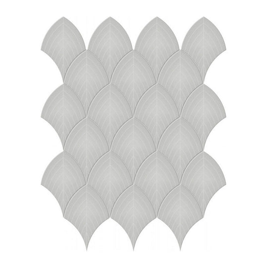 Qualis Ceramica 10.75" x 13.35" Traditions Glossy Porcelain Scallop Mosaic