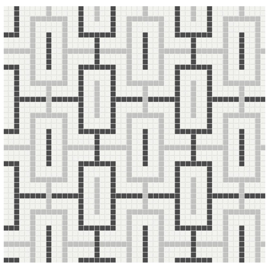 Qualis Ceramica 11.42" x 11.42" Traditions Matte Porcelain Chain Pattern Mosaic