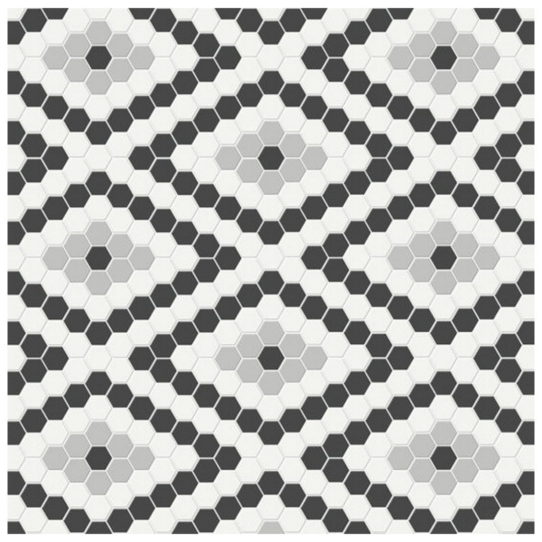 Qualis Ceramica 7.68" x 13.30" Traditions Matte Porcelain Diamond Pattern Mosaic