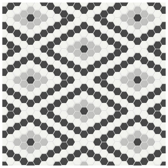 Qualis Ceramica 7.68" x 13.30" Traditions Matte Porcelain Diamond Pattern Mosaic
