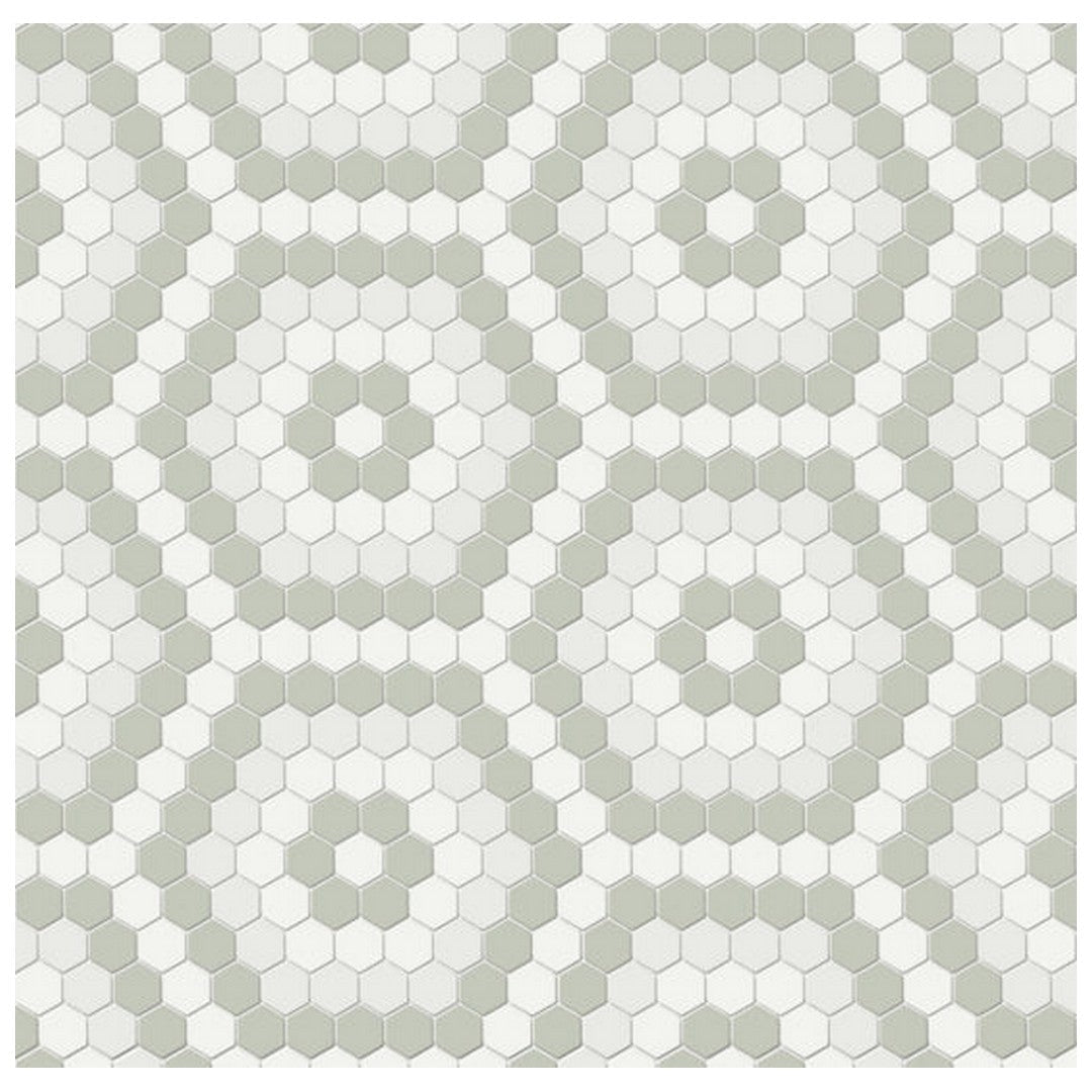 Qualis Ceramica 8.3" x 14.45" Traditions Matte Porcelain Hexagon Pattern Mosaic