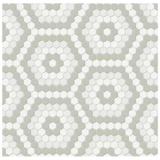 Qualis Ceramica 8.3" x 14.45" Traditions Matte Porcelain Hexagon Pattern Mosaic