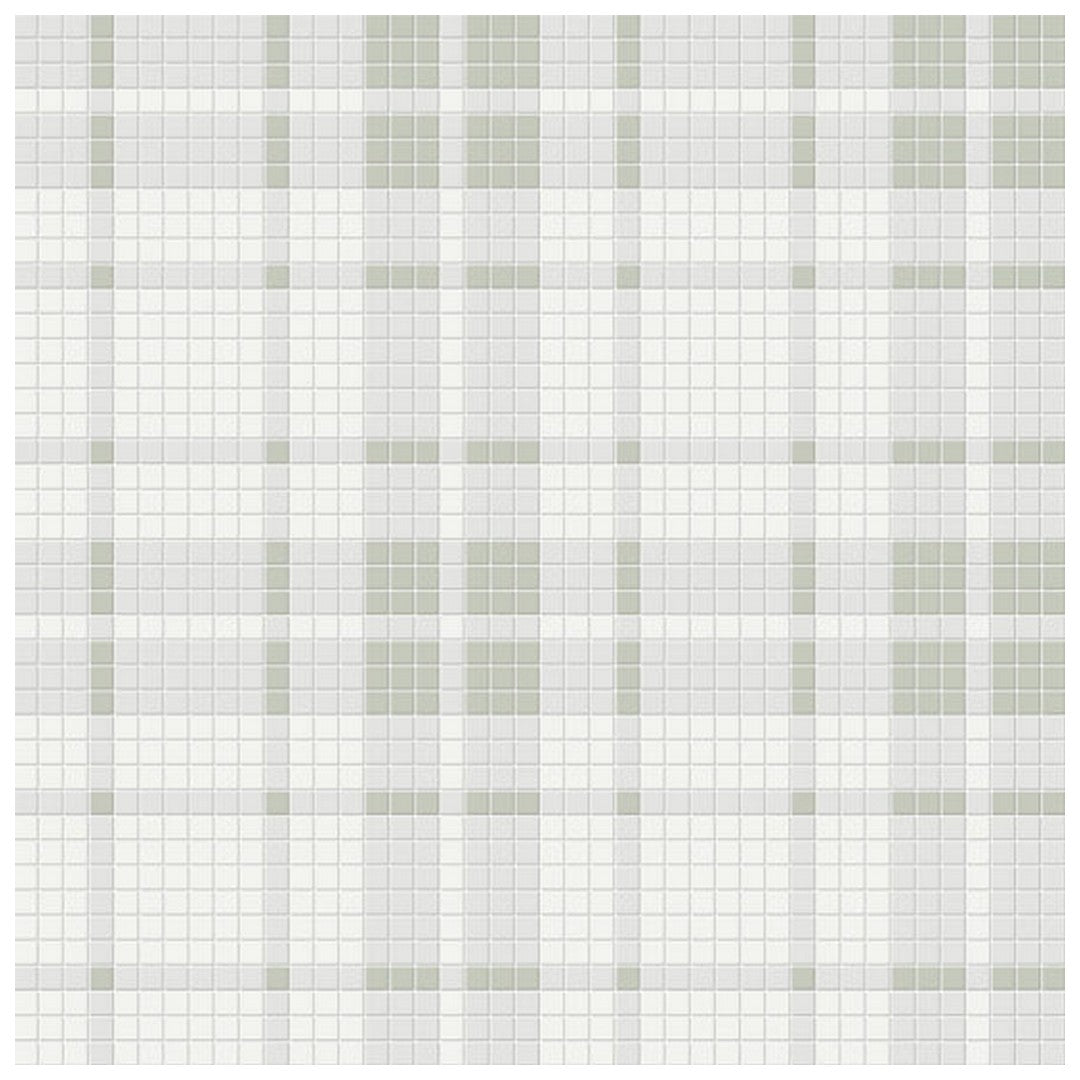 Qualis Ceramica 13.58" x 13.58" Traditions Matte Porcelain Plaid Pattern Mosaic