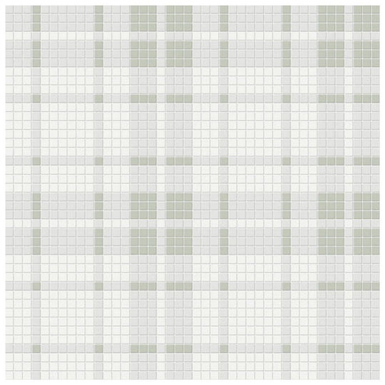 Qualis Ceramica 13.58" x 13.58" Traditions Matte Porcelain Plaid Pattern Mosaic