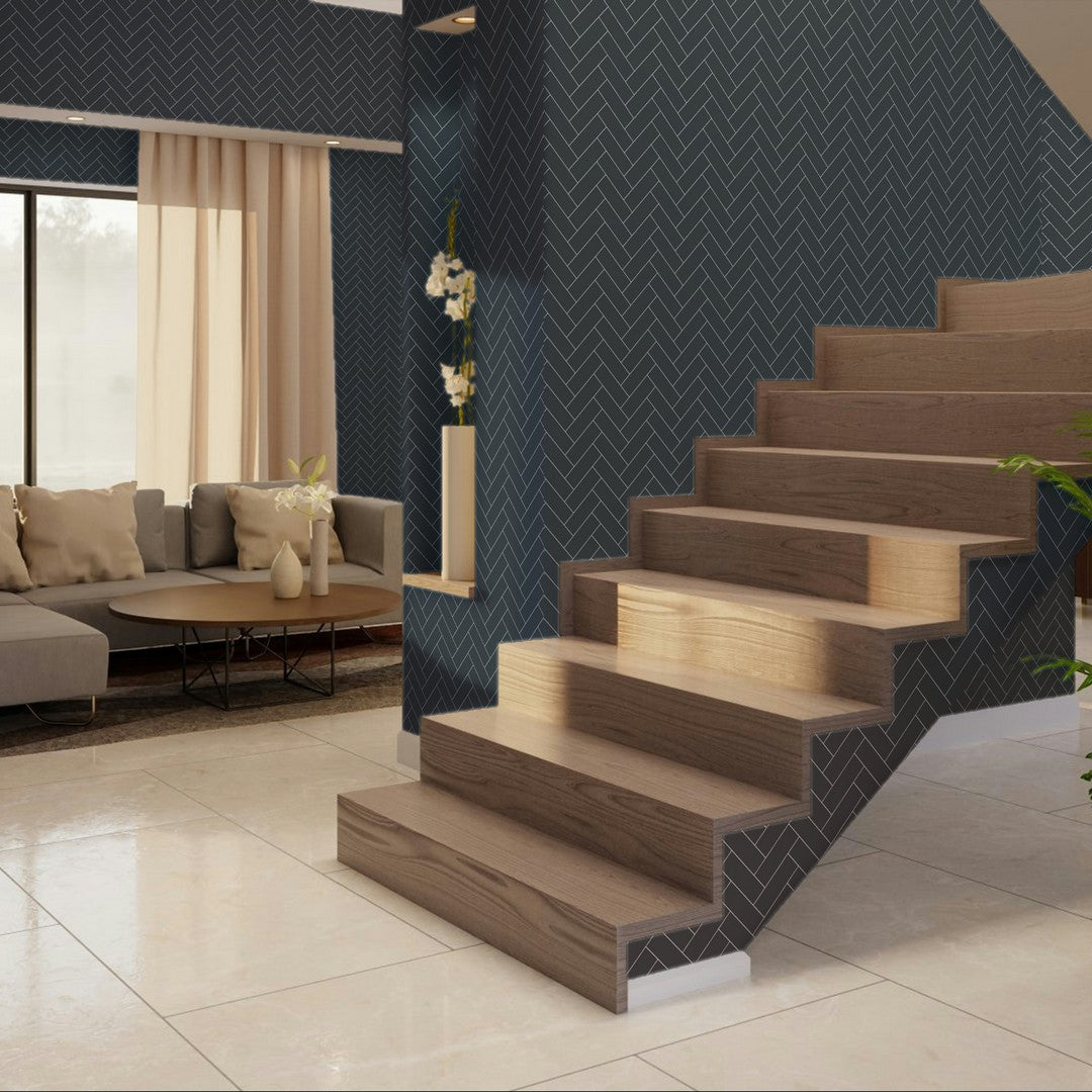 Qualis-Ceramica-Traditions-8.23-x-15.83-Matte-Porcelain-Herringbone-2×6-Mosaic-Retro-Black