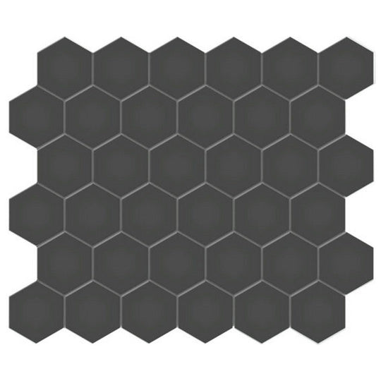 Qualis Ceramica 10.8" x 12.48" Traditions Matte Porcelain Unglazed Hex 2" Mosaic