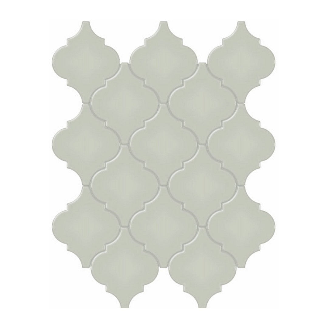 Qualis Ceramica 10.43" x 13.30" Traditions Glossy Porcelain Arabesque Mosaic