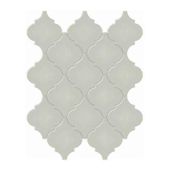 Qualis Ceramica 10.43" x 13.30" Traditions Glossy Porcelain Arabesque Mosaic