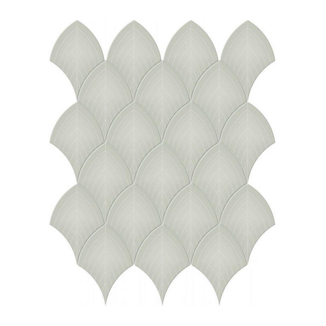 Qualis Ceramica 10.75" x 13.35" Traditions Glossy Porcelain Scallop Mosaic