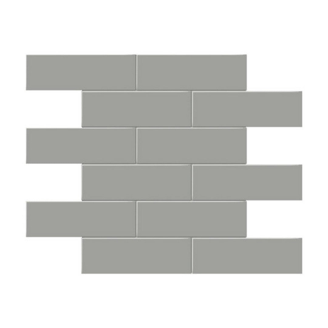 Qualis Ceramica 11.65" x 11.73" Traditions Matte Porcelain Brick 2×6" Mosaic