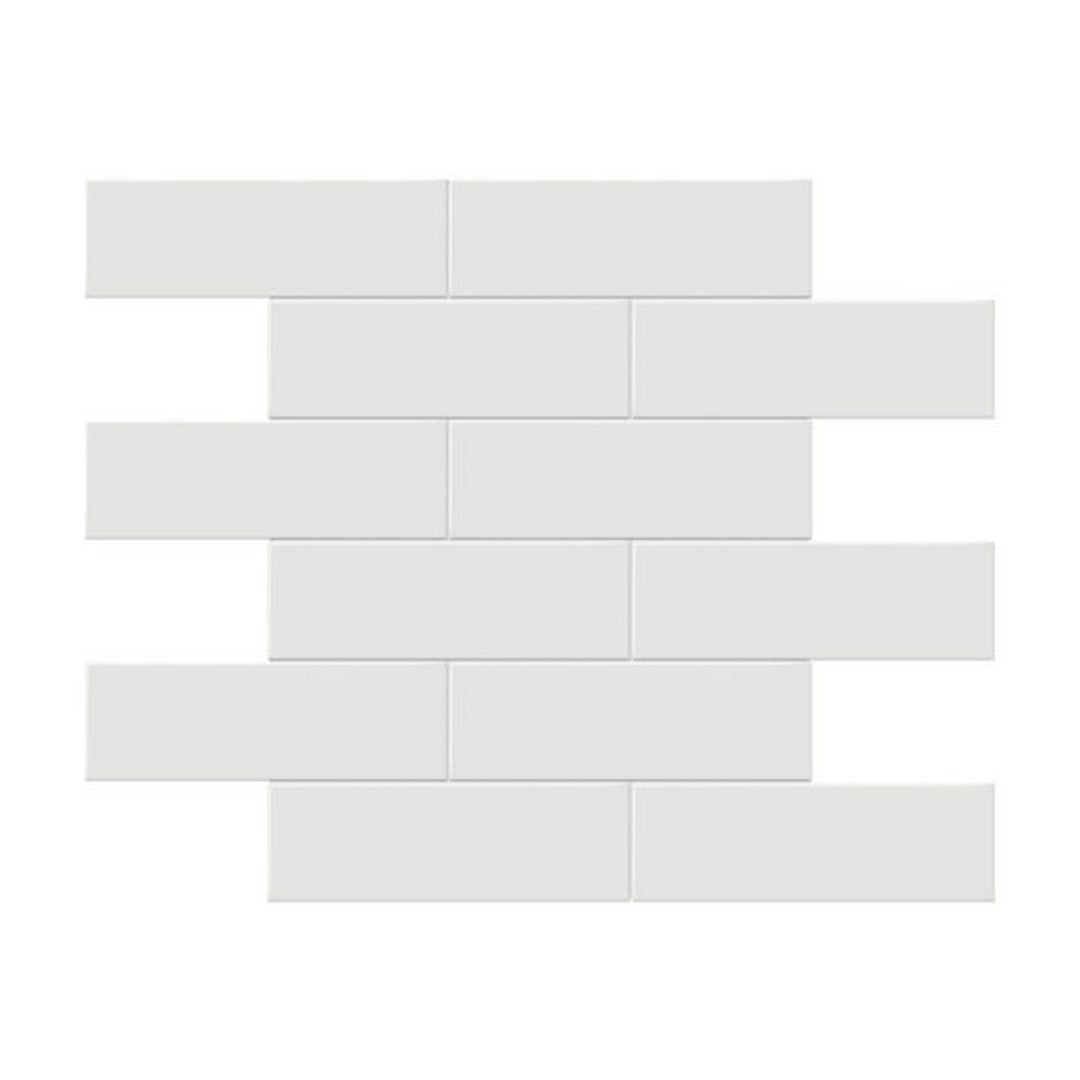 Qualis Ceramica 11.65" x 11.73" Traditions Glossy Porcelain Brick 2×6" Mosaic