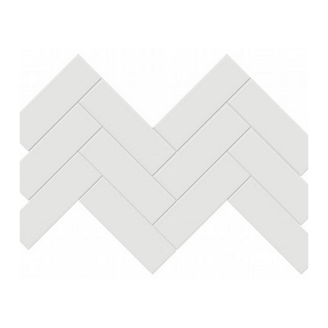 Qualis Ceramica 8.23" x 15.83" Traditions Glossy Porcelain Herringbone 2×6" Mosaic