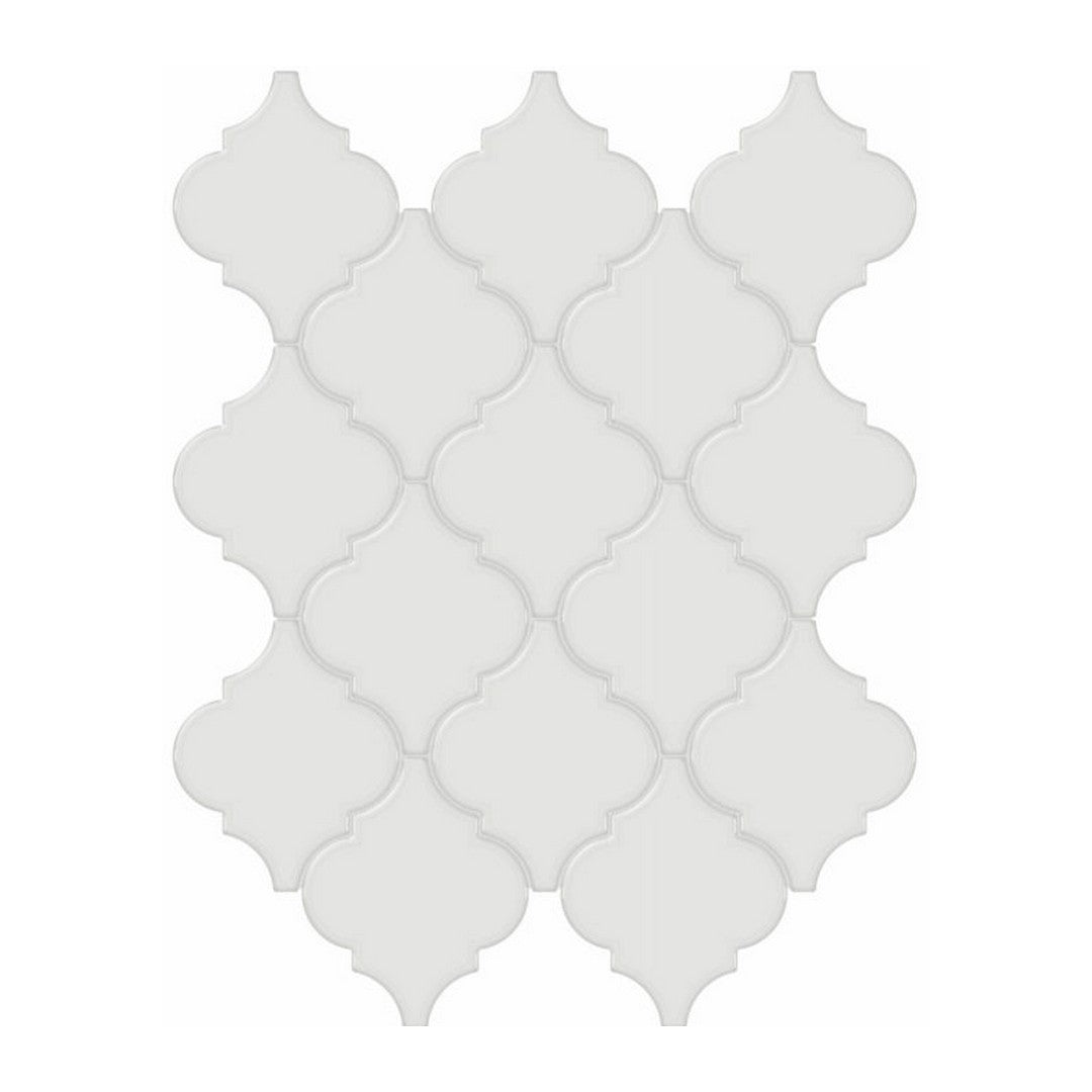 Qualis Ceramica 10.43" x 13.30" Traditions Glossy Porcelain Arabesque Mosaic