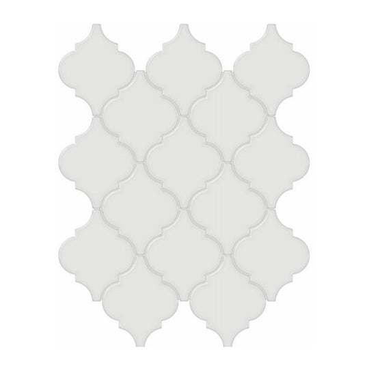 Qualis Ceramica 10.43" x 13.30" Traditions Glossy Porcelain Arabesque Mosaic