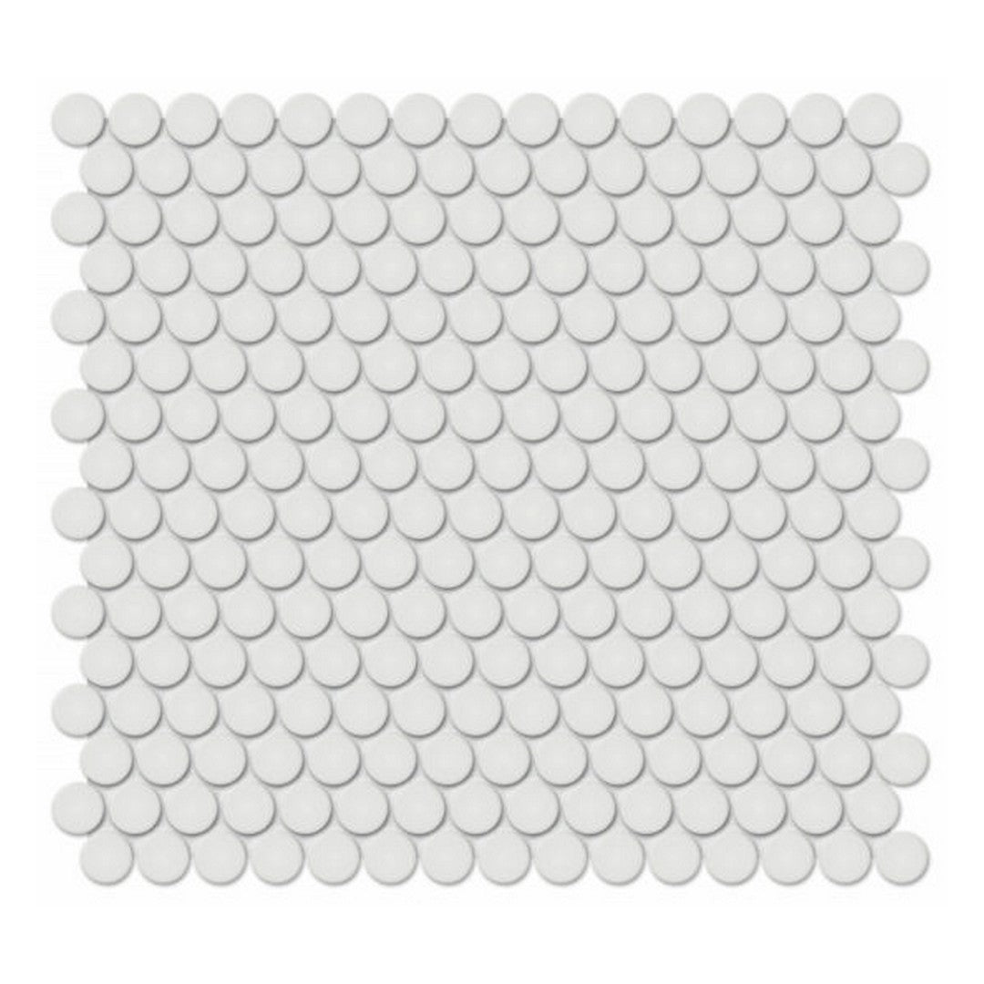 Qualis Ceramica 11.38" x 12.32" Traditions Matte Porcelain Penny Round 0.75" Mosaic
