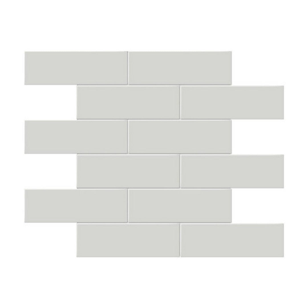 Qualis Ceramica 11.65" x 11.73" Traditions Glossy Porcelain Brick 2×6" Mosaic