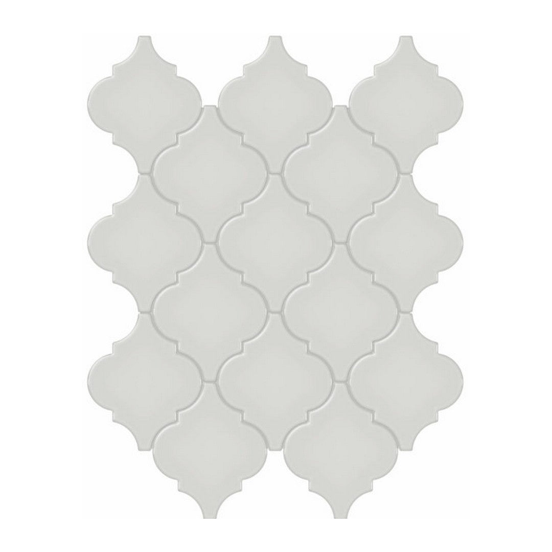 Qualis Ceramica 10.43" x 13.30" Traditions Glossy Porcelain Arabesque Mosaic