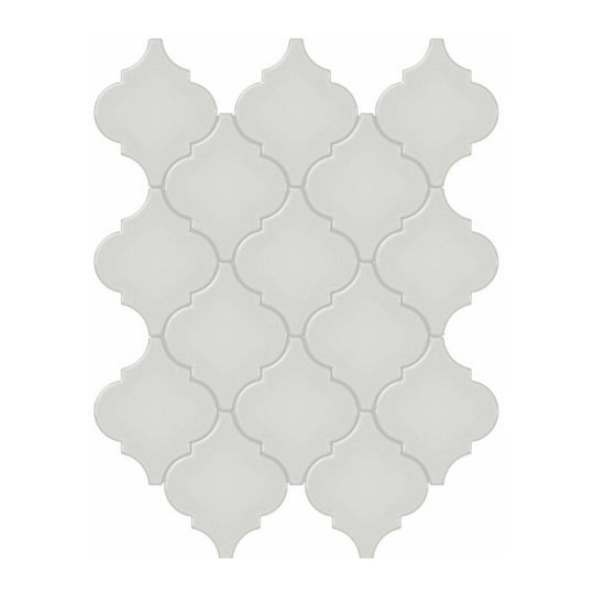 Qualis Ceramica 10.43" x 13.30" Traditions Glossy Porcelain Arabesque Mosaic