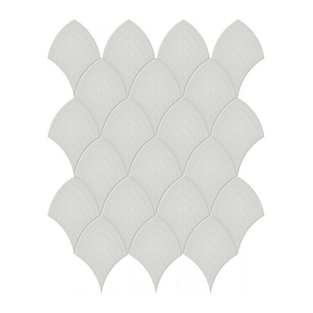 Qualis Ceramica 10.75" x 13.35" Traditions Glossy Porcelain Scallop Mosaic