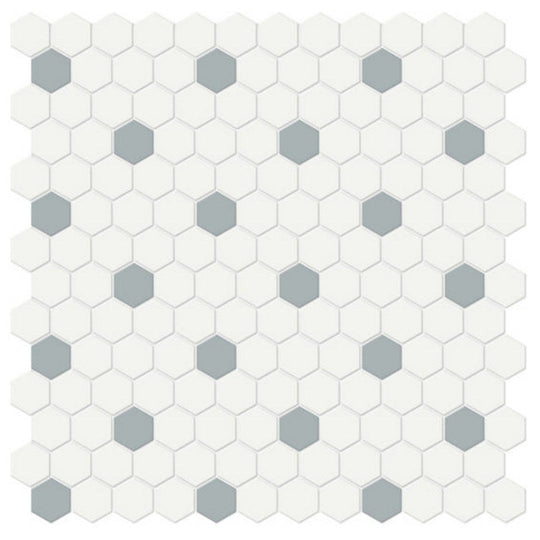 Qualis Ceramica 11.54" x 11.65" Traditions Matte Porcelain Hexagon 1" Mosaic