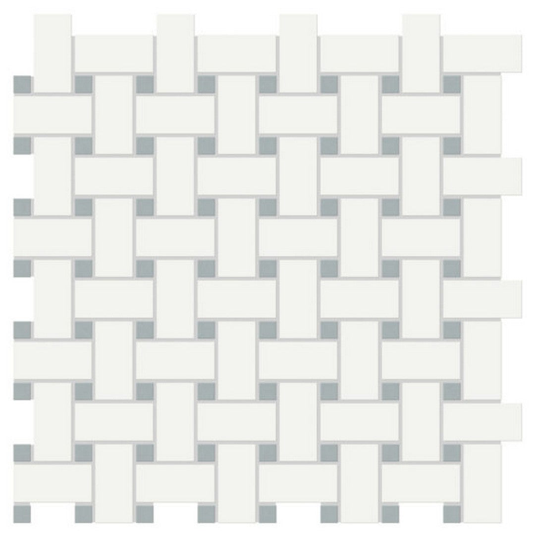 Qualis Ceramica 11.73" x 11.73" Traditions Matte Porcelain Basketweave Mosaic