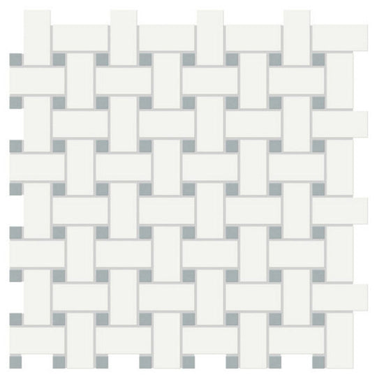 Qualis Ceramica 11.73" x 11.73" Traditions Matte Porcelain Basketweave Mosaic