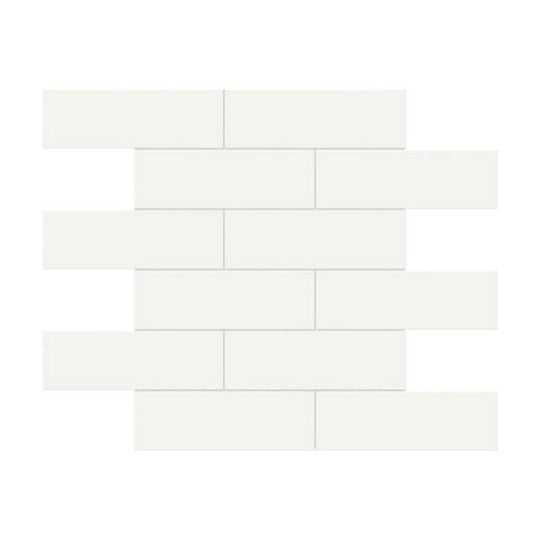 Qualis Ceramica 11.65" x 11.73" Traditions Glossy Porcelain Brick 2×6" Mosaic