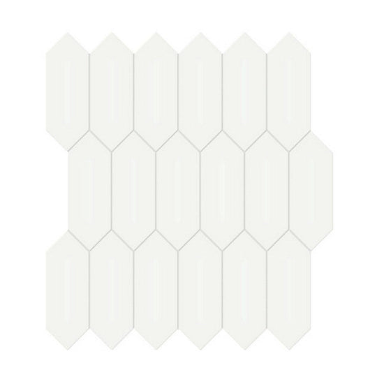 Qualis Ceramica 11.18" x 12.52" Traditions Glossy Porcelain Picket 2×5" Mosaic