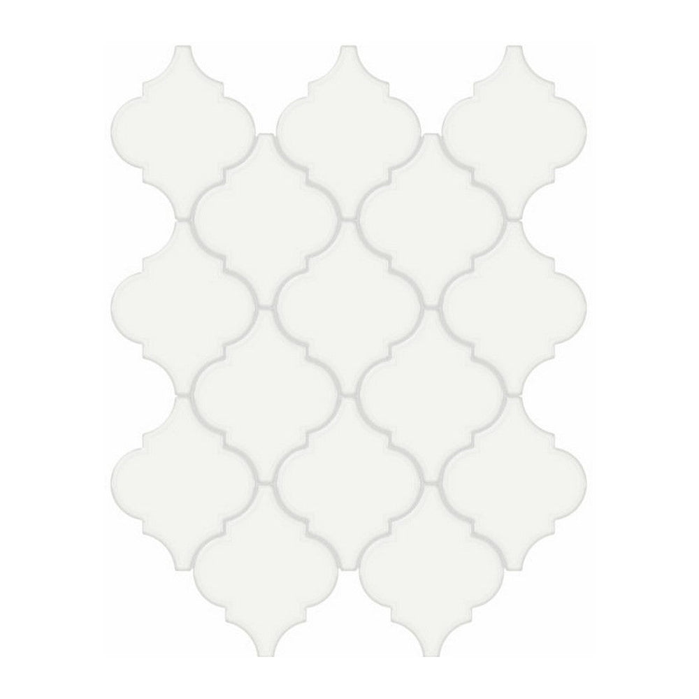 Qualis Ceramica 10.43" x 13.30" Traditions Glossy Porcelain Arabesque Mosaic