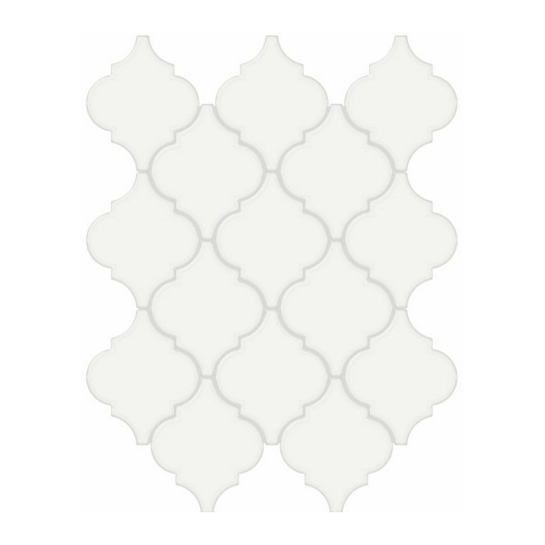 Qualis Ceramica 10.43" x 13.30" Traditions Glossy Porcelain Arabesque Mosaic