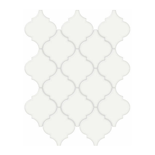 Qualis Ceramica 10.43" x 13.30" Traditions Glossy Porcelain Arabesque Mosaic
