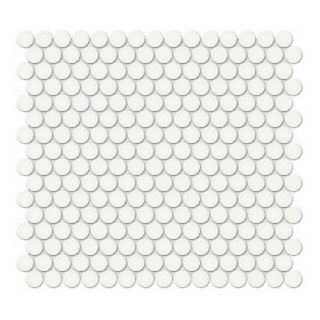 Qualis Ceramica 11.38" x 12.32" Traditions Matte Porcelain Penny Round 0.75" Mosaic