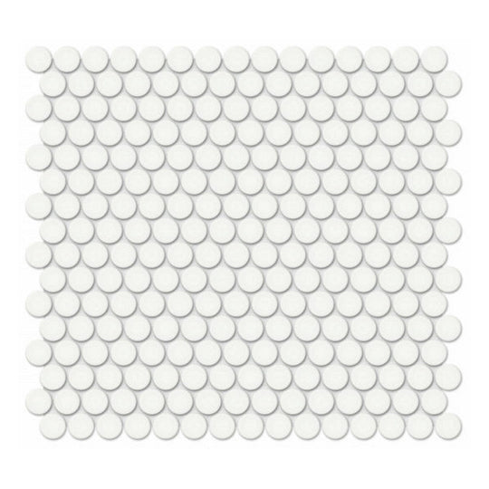 Qualis Ceramica 11.38" x 12.32" Traditions Matte Porcelain Penny Round 0.75" Mosaic
