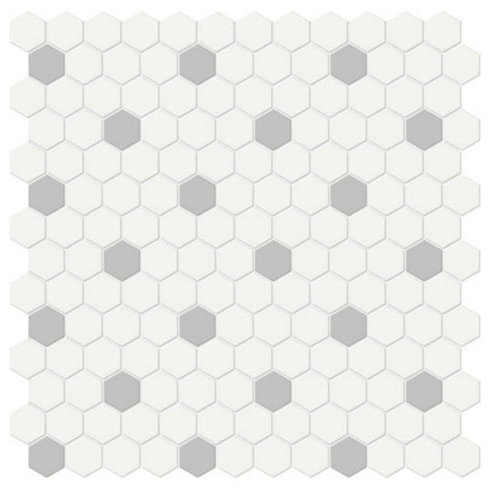 Qualis Ceramica 11.54" x 11.65" Traditions Matte Porcelain Hexagon 1" Mosaic