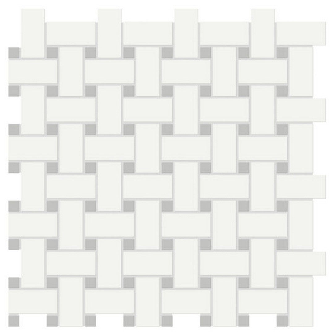 Qualis Ceramica 11.73" x 11.73" Traditions Matte Porcelain Basketweave Mosaic