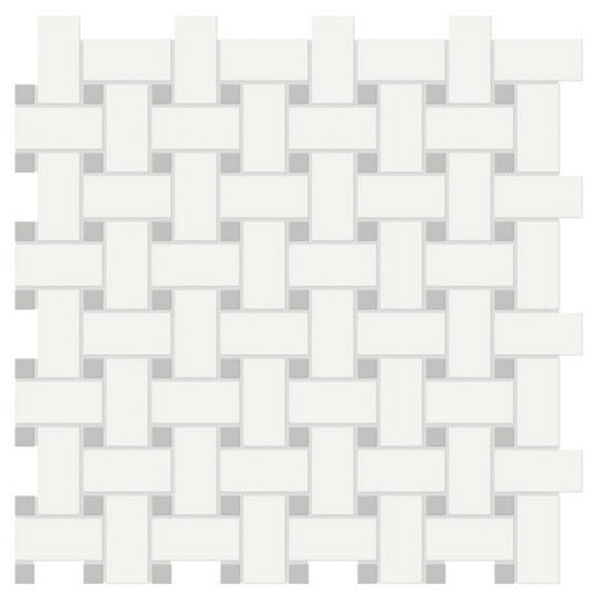 Qualis Ceramica 11.73" x 11.73" Traditions Matte Porcelain Basketweave Mosaic