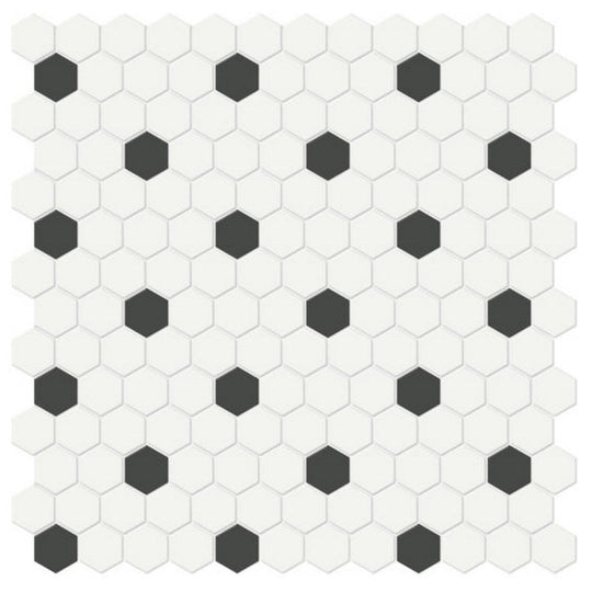 Qualis Ceramica 11.54" x 11.65" Traditions Matte Porcelain Hexagon 1" Mosaic
