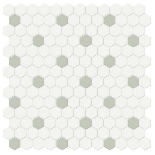 Qualis Ceramica 11.54" x 11.65" Traditions Matte Porcelain Hexagon 1" Mosaic