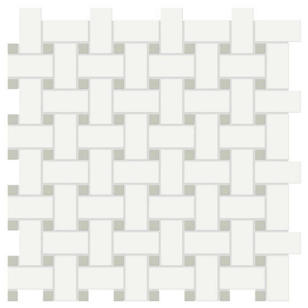 Qualis Ceramica 11.73" x 11.73" Traditions Matte Porcelain Basketweave Mosaic