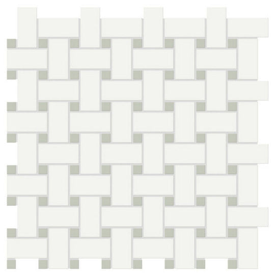 Qualis Ceramica 11.73" x 11.73" Traditions Matte Porcelain Basketweave Mosaic