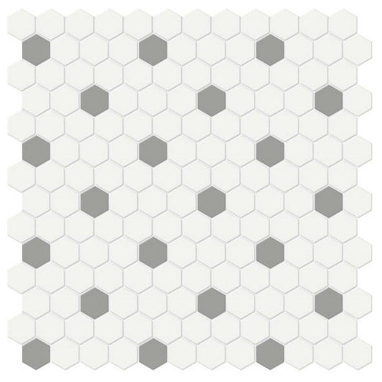 Qualis Ceramica 11.54" x 11.65" Traditions Matte Porcelain Hexagon 1" Mosaic