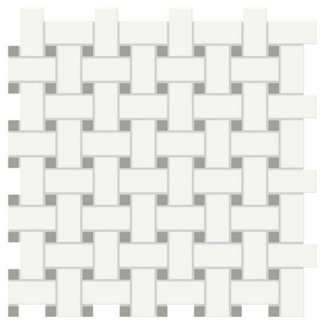 Qualis Ceramica 11.73" x 11.73" Traditions Matte Porcelain Basketweave Mosaic