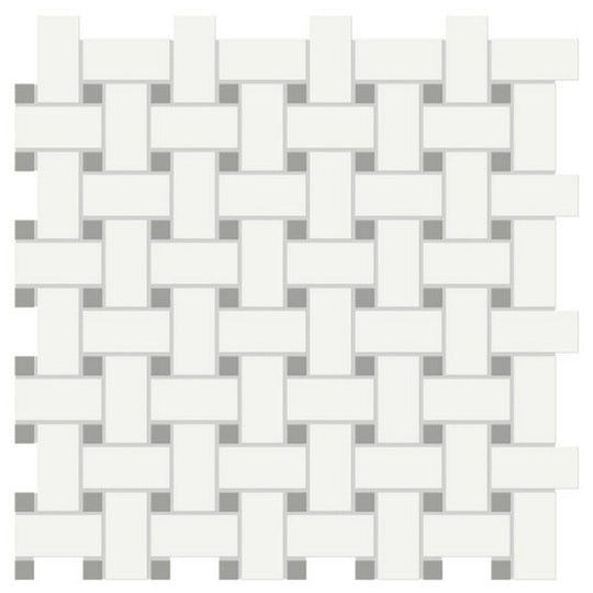 Qualis Ceramica 11.73" x 11.73" Traditions Matte Porcelain Basketweave Mosaic