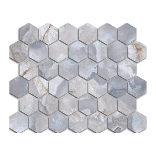 Qualis Ceramica 12" x 12" Treasure Polished Porcelain Hexagon 2" Mosaic