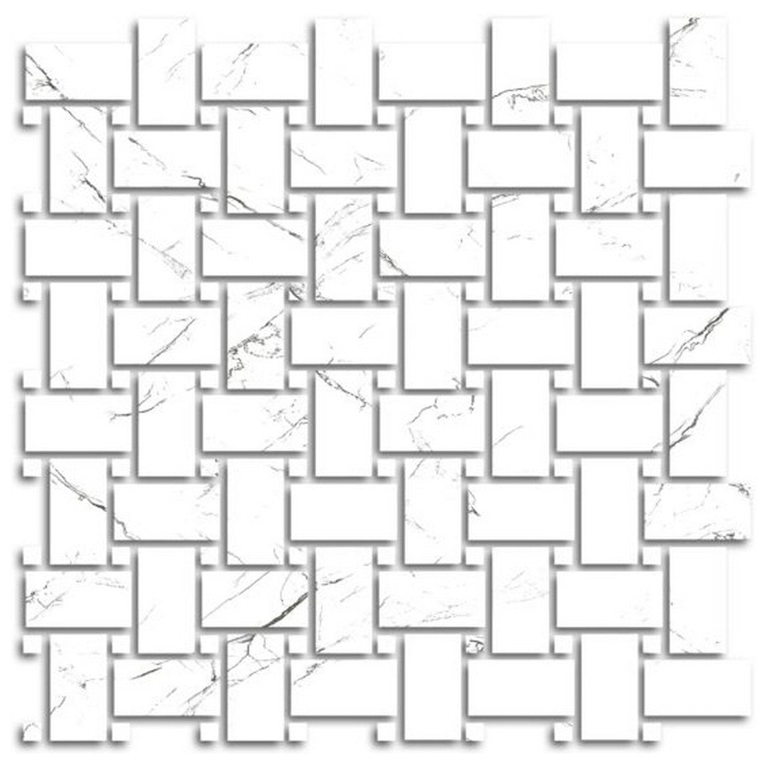 Qualis Ceramica 12" x 12" Treasure Polished Porcelain Basketweave Mosaic
