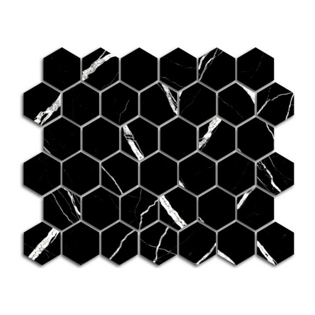 Qualis Ceramica 12" x 12" Treasure Polished Porcelain Hexagon 2" Mosaic